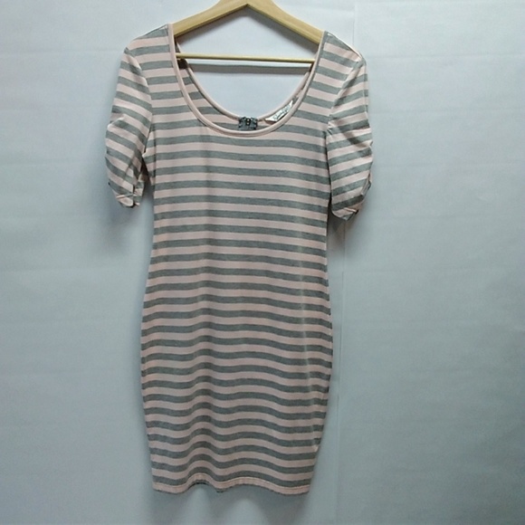 Speechless Dresses & Skirts - 5/$25 Speechless Grey & pink stripe bodycon dress
